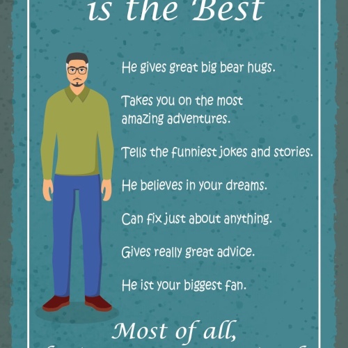 Schild Dad is the best Papa Vater Eltern 12x18 / 20x30 / 30x40 Blech od. Holz