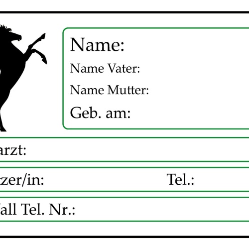 Schild Pferd Name Karte Besitzer Reiten 12x18 / 20x30 / 30x40 Blech od. Holz