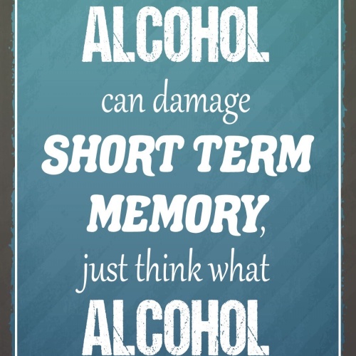 Schild Alkohol Kurzzeit Gedächtnis Memory 12x18 / 20x30 / 30x40 Blech od. Holz