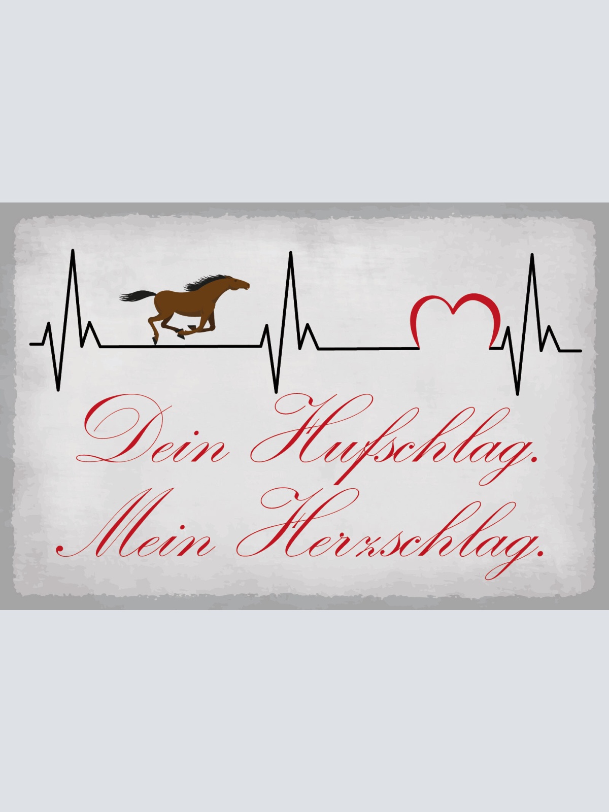 Schild Pferd Huf Schlag Herzschlag Reiten 12x18 / 20x30 / 30x40 Blech od. Holz