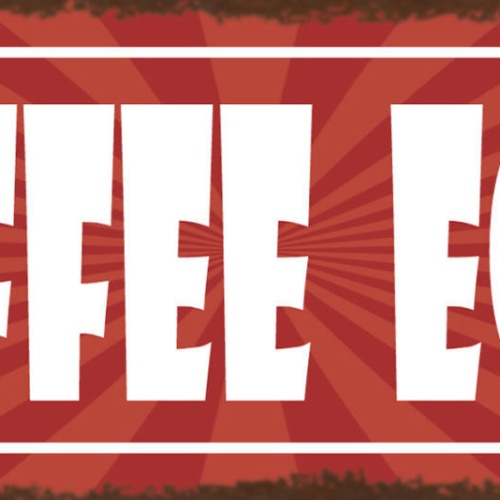 Schild Kaffee Ecke Trinken Café Haus Wohnung Klatsch Treffen 27x10 Blech od.Holz