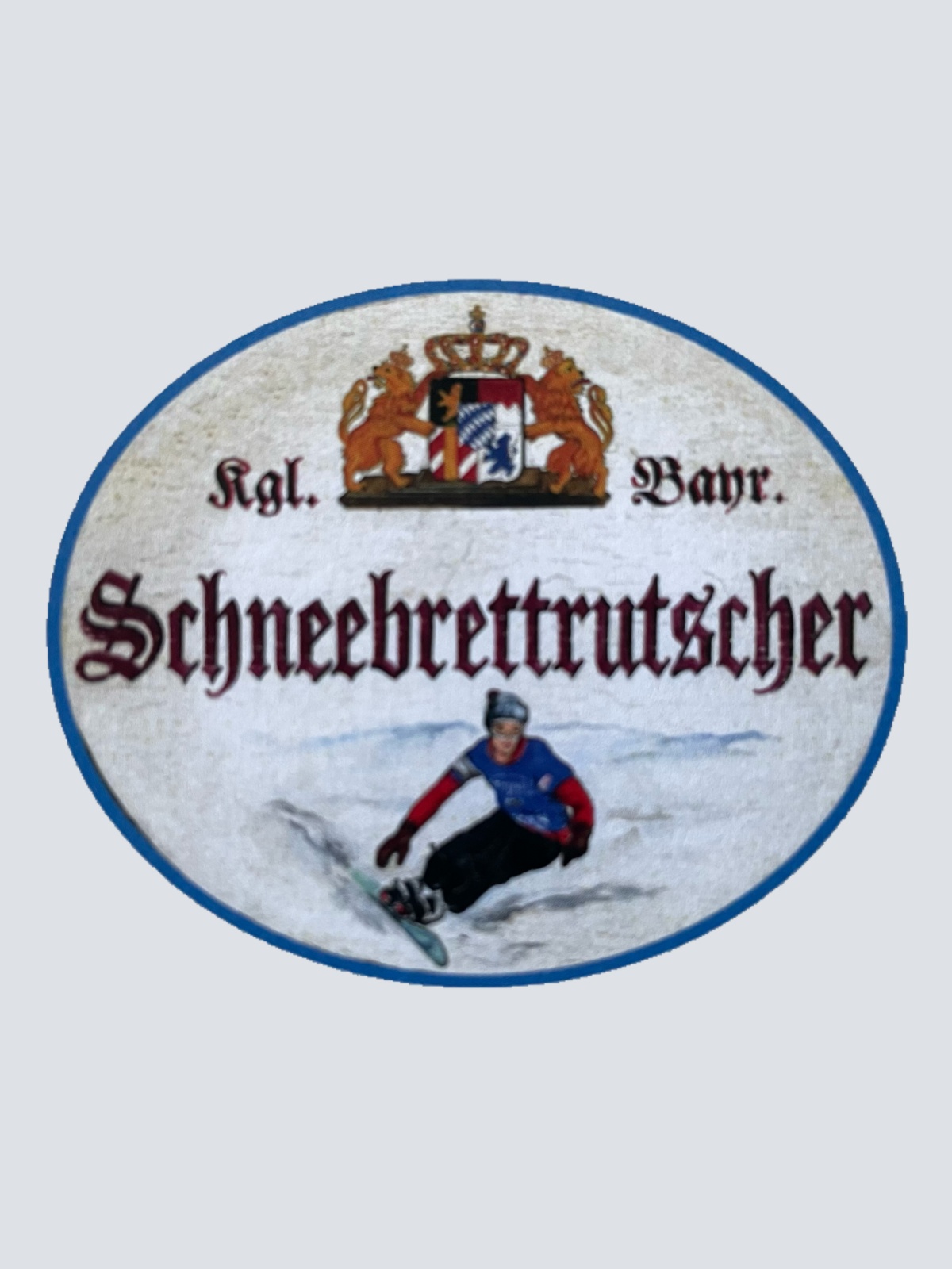 Nostalgie Holzschild Bayern Königlich Bayerischer Schneebrettrutscher Schild