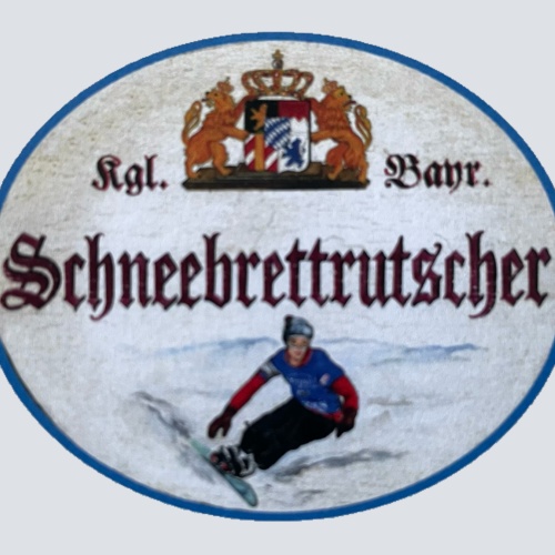 Nostalgie Holzschild Bayern Königlich Bayerischer Schneebrettrutscher Schild