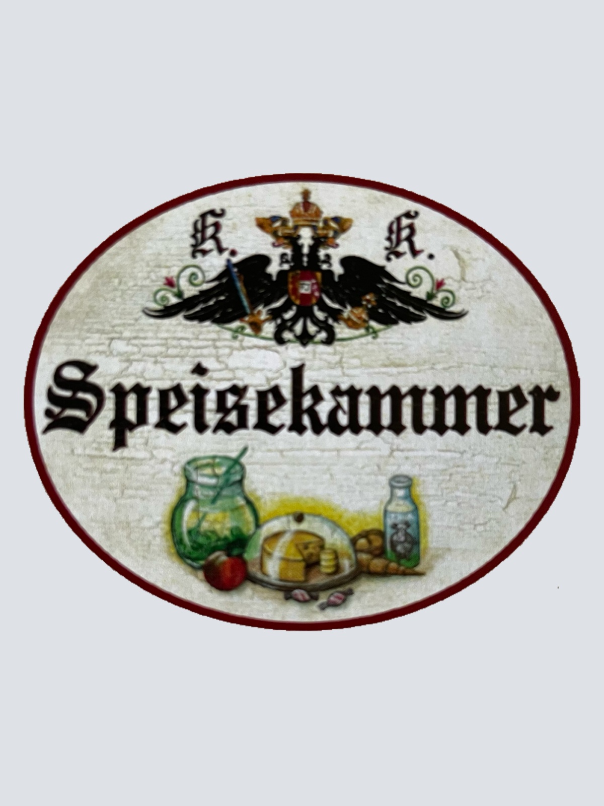 Kuk Nostalgie Holzschild Speisekammer Vorratskammer Speis Lebensmittel Schild