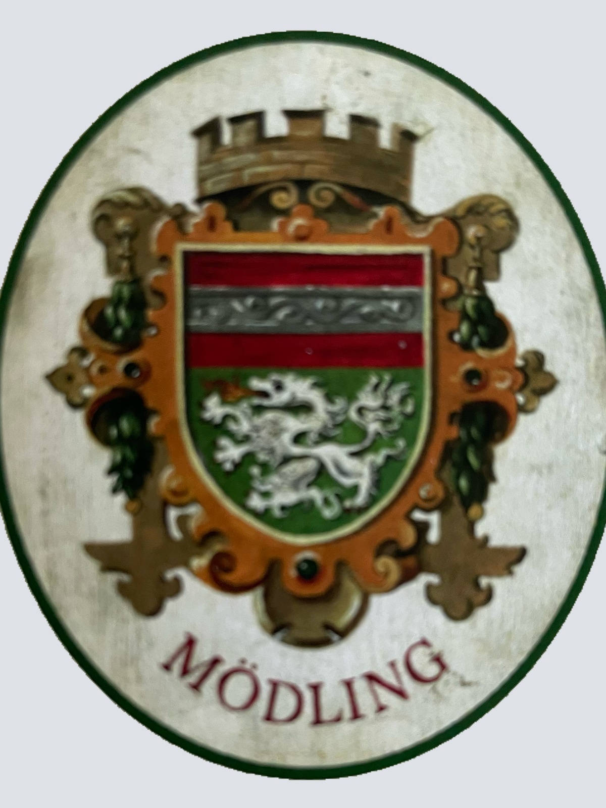 Nostalgie Holzschild Mödling Wappen Ort Niederösterreich KuK Schild