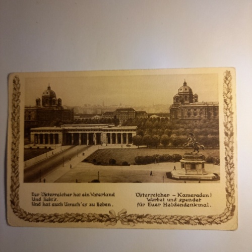 Offizielle Karte des österreichischen Heldendenkmals 1934 Wien  140363 GR