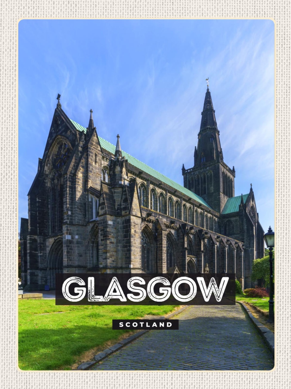 Schild Glasgow Scotland Schottland Cathedral 12x18 20x30 30x40 Blech od. Holz