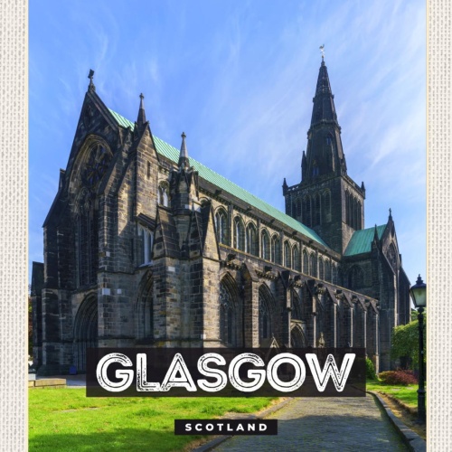 Schild Glasgow Scotland Schottland Cathedral 12x18 20x30 30x40 Blech od. Holz