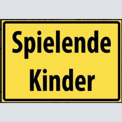 Schild spielende kinder 12x18/20x30/30x40 blech oder holz