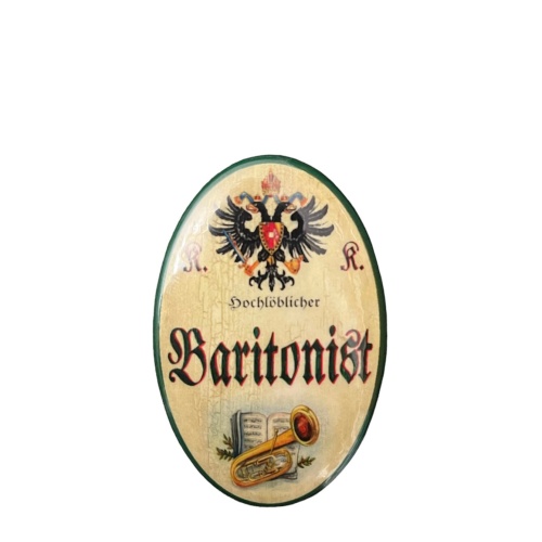 K&K Nostalgie Flaschenöffner Bariton Magnet Hochlöblicher Baritonist 7x4,5cm