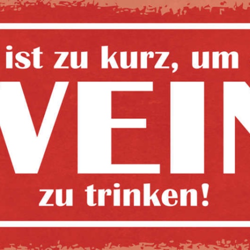 Schild Das Leben Ist Zu Kurz Um Schlechten Wein Zu Trinken 27x10 Blech od.Holz
