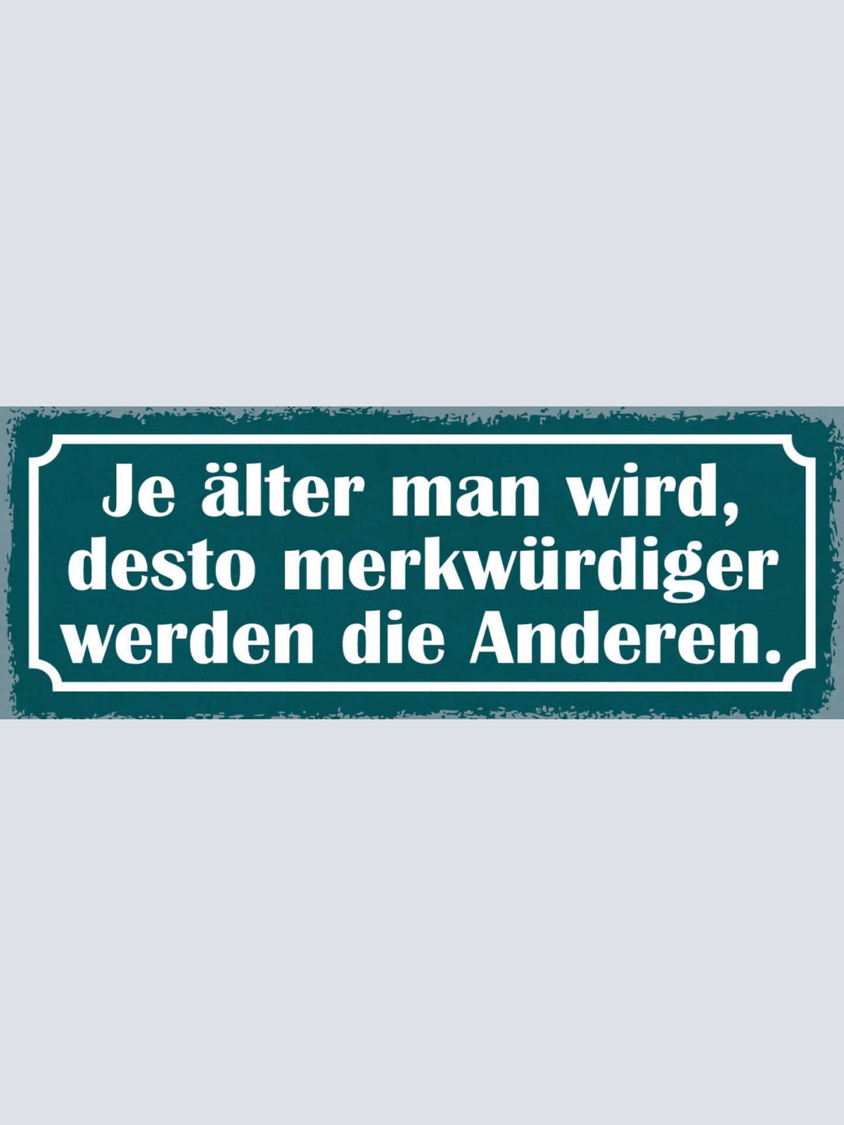 Schild Je Älter Man Wird Desto Merkwürdiger Werden Die Anderen Alter Alt 27x10