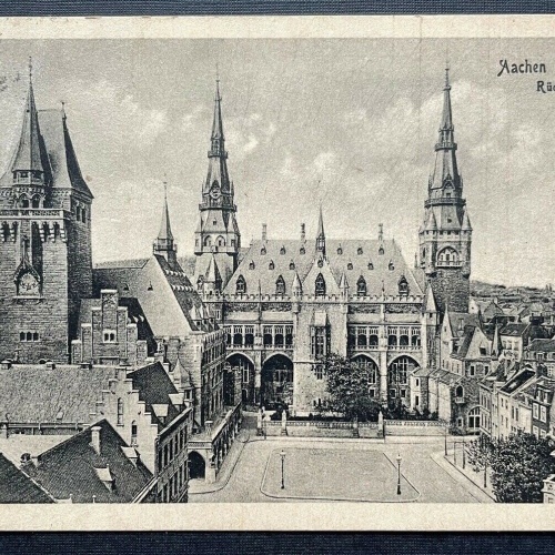 Aachen Rathaus Vorplatz Stadt Turm Nordrhein-Westfalen Deutschland 410147 TH C
