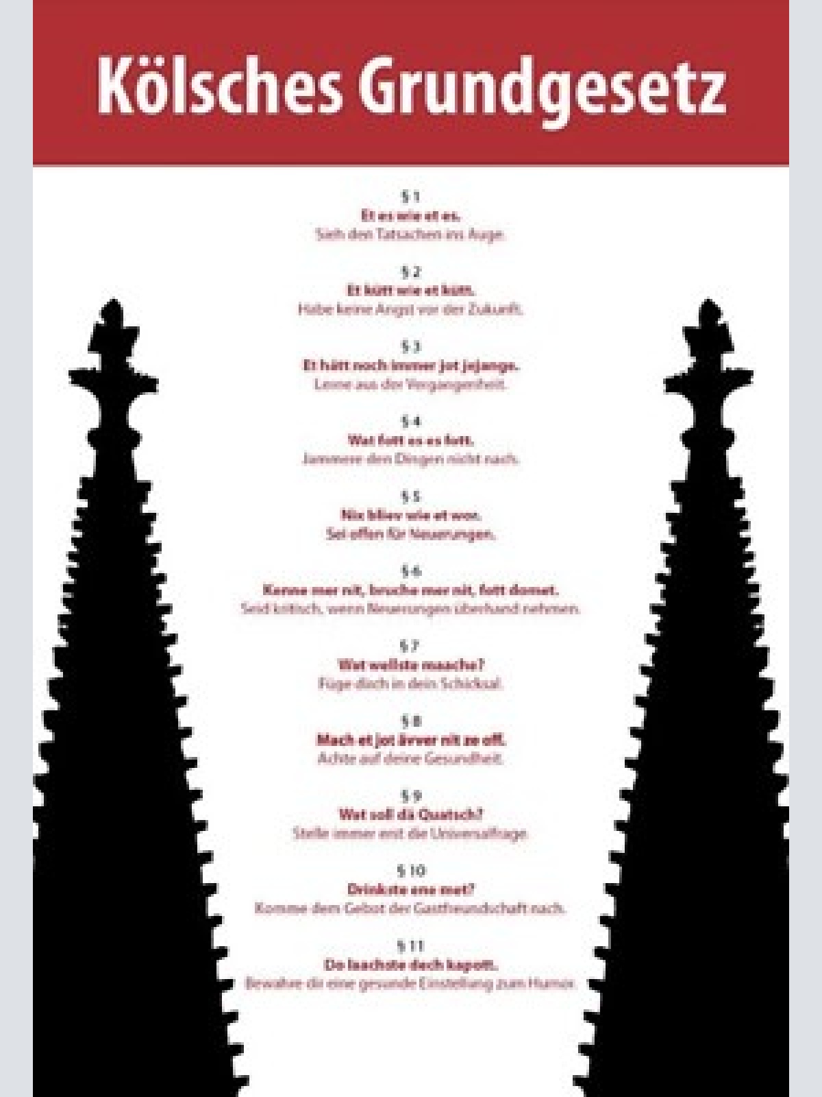 Schild köln kölsches grundgesetz humor lustig  12x18/20x30/30x40 blech oder holz