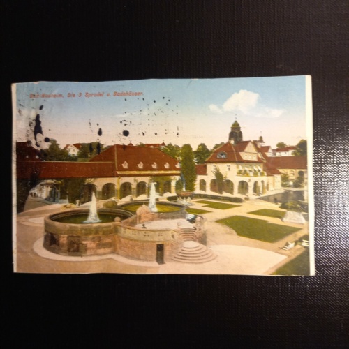 Bad Nauheim, Die drei Sprudel u.Badehäuser 410435 gr C
