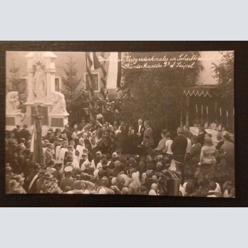 Scheibbs Kriegerdenkmal Weihe durch Bundeskanzler Seippel  Gr  8416 H