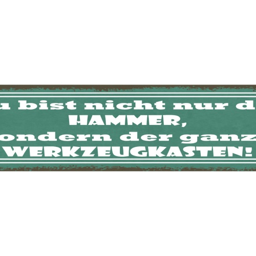 Schild Du Bist Nicht Nur Der Hammer Sondern Der Ganze Werkzeugkasten 46 x 10