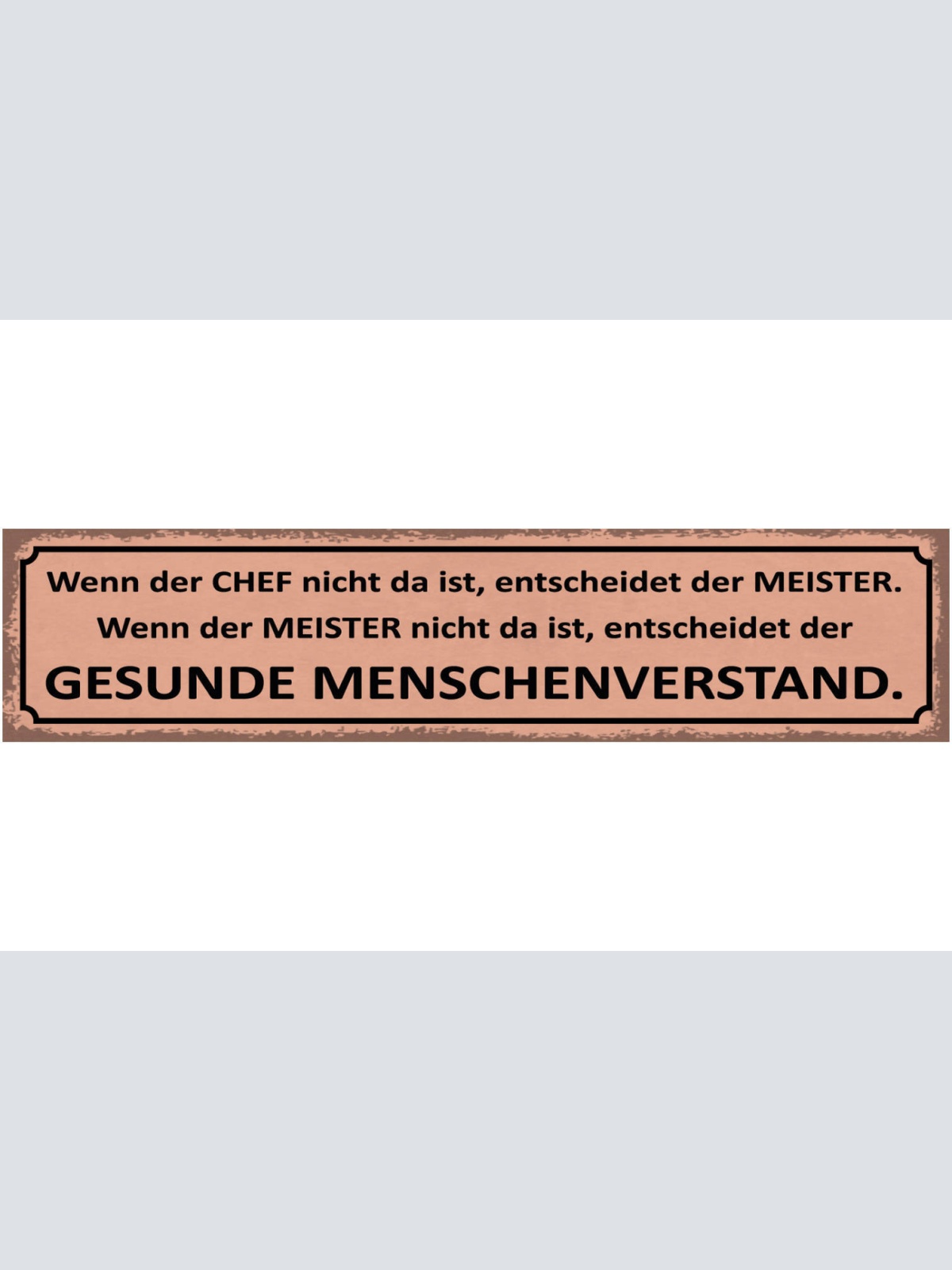 Schild Wenn Der Chef Nicht Da Ist Entscheidet Meister Gesunder Menschenverstand