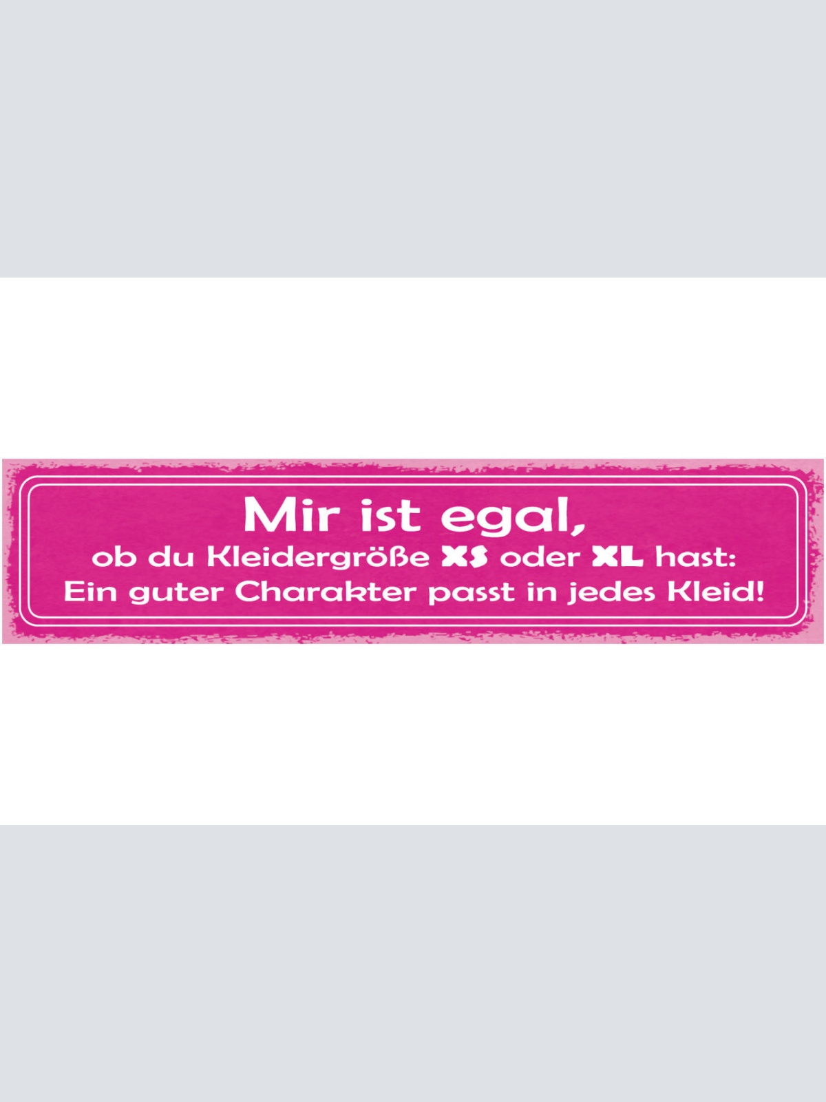 Schild Egal Ob Du Kleidergröße XS oder XL Hast Guter Charakter Passt Jedes Kleid