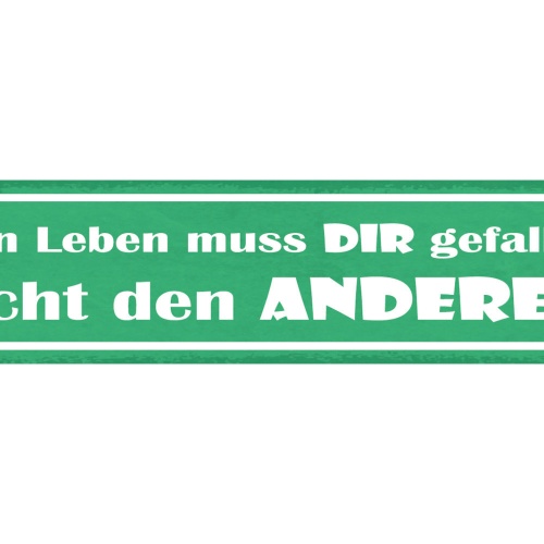 Schild Dein Leben Muss Dir Gefallen Nicht Den Anderen 46 x 10 Blech od. Holz