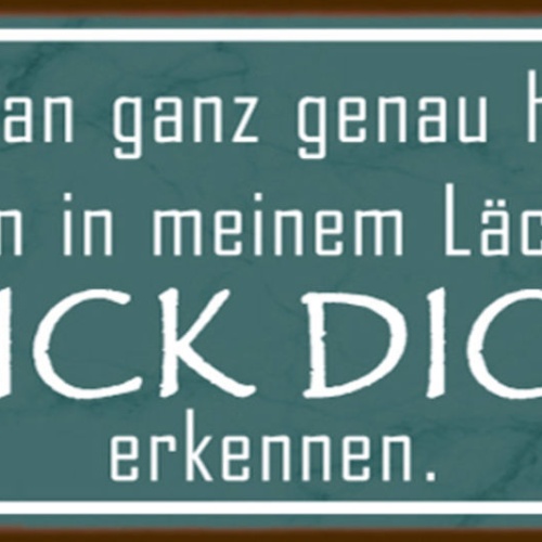 Schild Wenn Man Ganz Genau Hinsieht Kann In Meinem Lächeln Fick Dich Erkennen