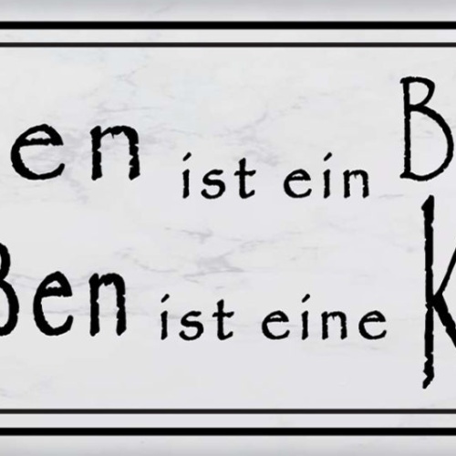 Schild Essen Ist Ein Bedürfnis Genießen Ist Eine Kunst 27 x 10 Blech od. Holz