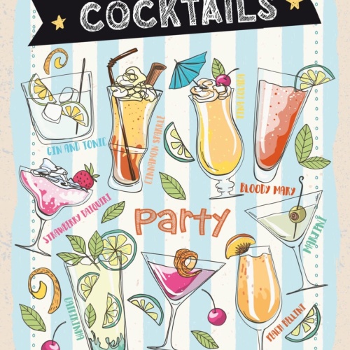 Schild Cocktails Party Akohol Bar Drinks Feiern 12x18 20x30 30x40 Blech/Holz