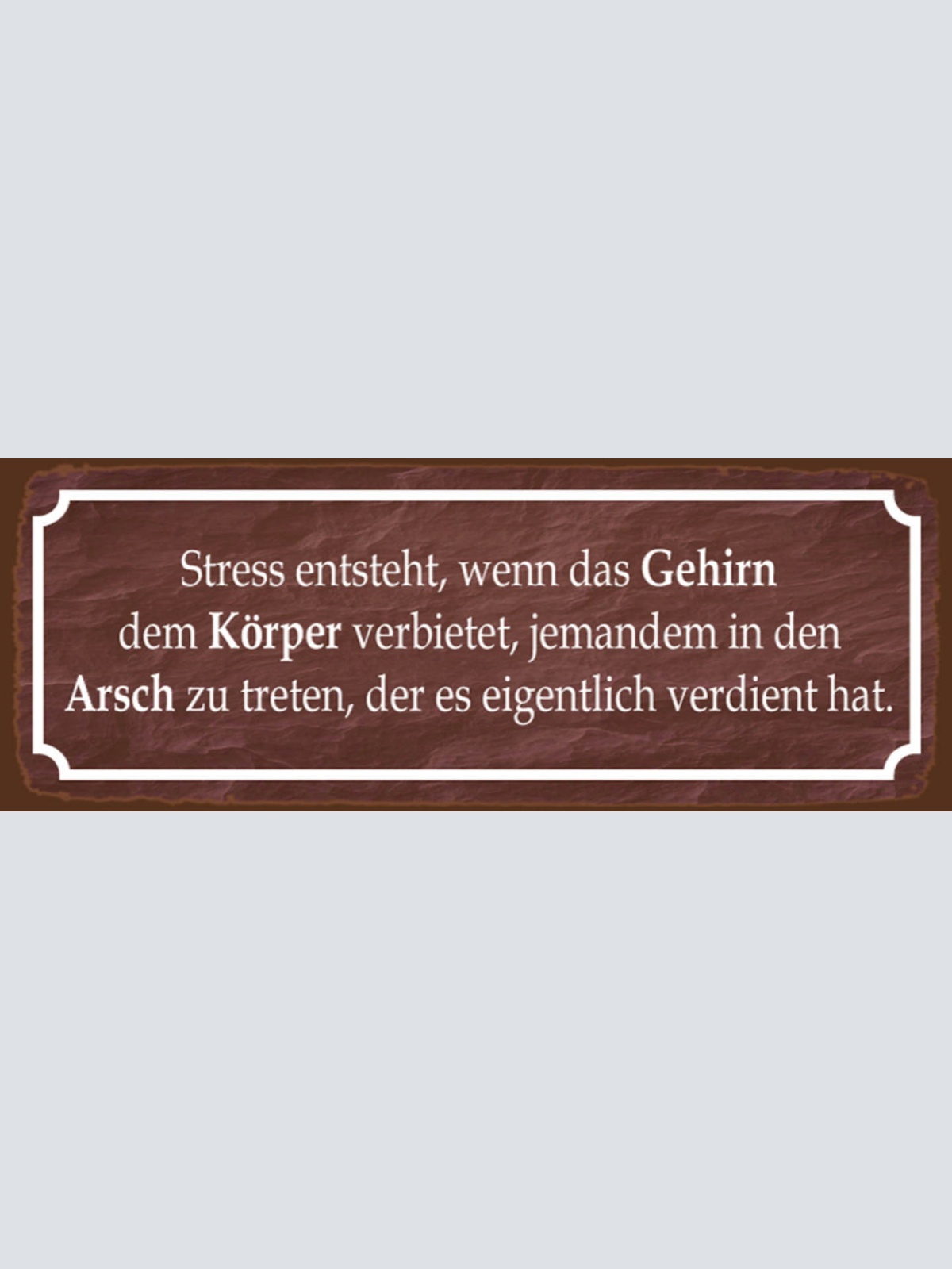Schild Stress Entsteht Wenn Gehirn Dem Körper Verbietet Jemanden Arsch Zu Treten