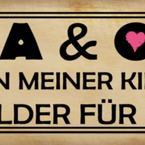 Schild Oma & Opa Helden Meiner Kindheit Vorbilder Für Immer 27x10 Blech od.Holz