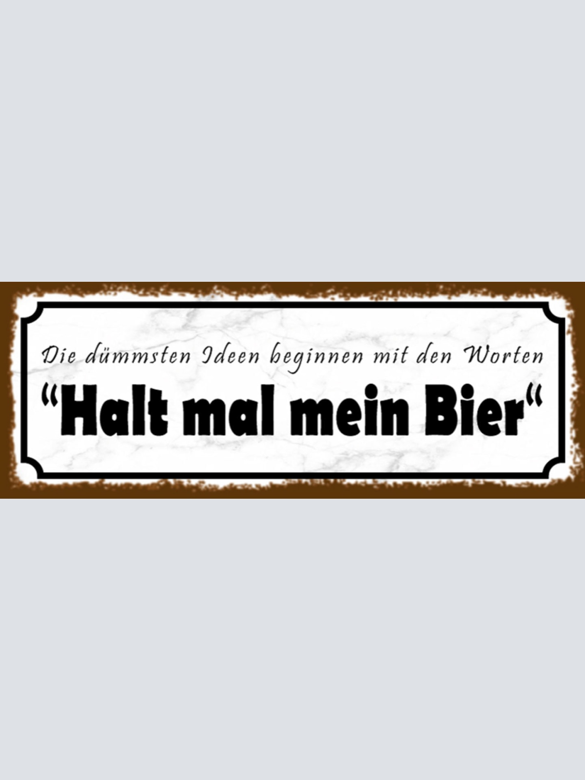 Schild Die Dümmsten Ideen Beginnen Mit Den Worten Halt Mal Mein Bier Alk 27x10