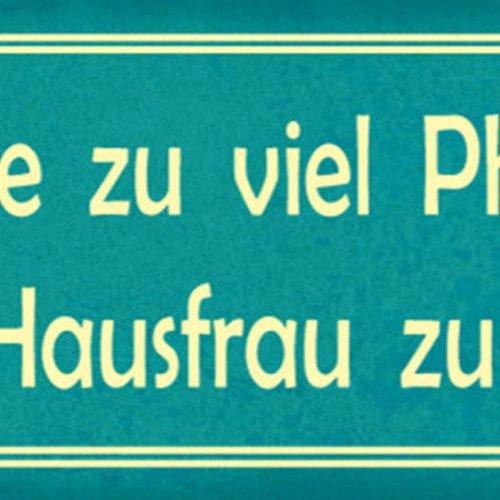 Schild Ich Habe Zu Viel Phantasie Um Hausfrau Zu Sein 27x10 Blech od.Holz