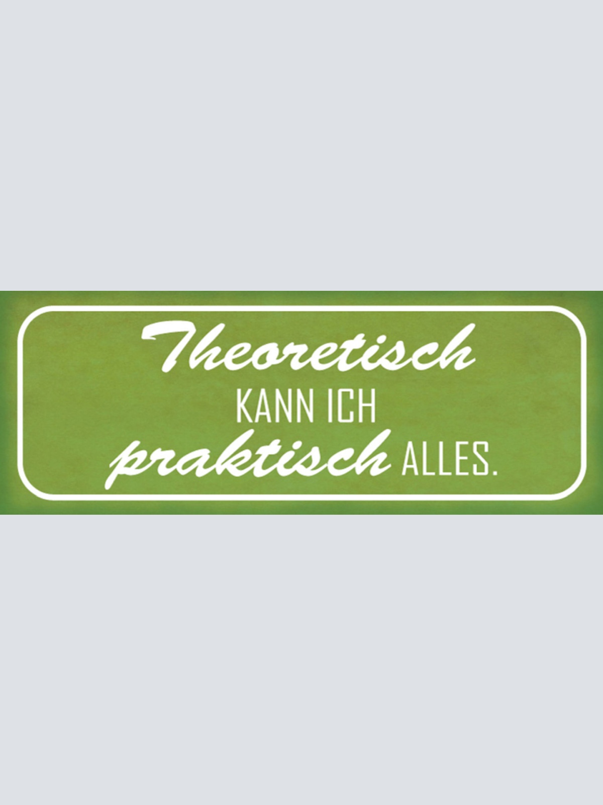 Schild Theoretisch Kann Ich Praktisch Alles Fähigkeiten 27x10 Blech od.Holz