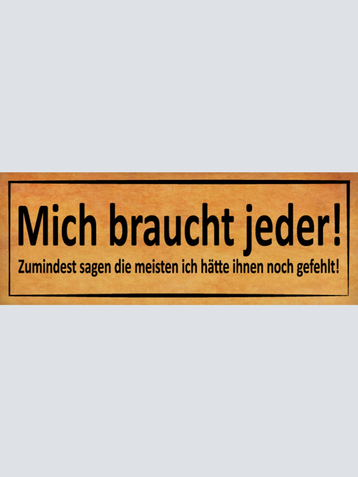 Schild Mich Braucht Jeder Sagen Die Meisten Ich Hätte Ihnen Noch Gefehlt 27x10
