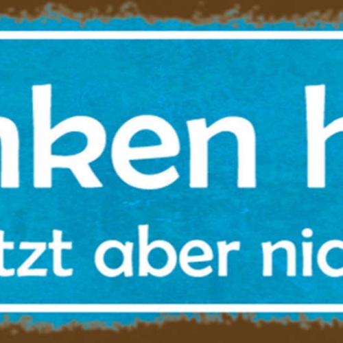 Schild Denken Hilft Nützt Aber Nix Dumm Doof 27 x 10 Blech od. Holz