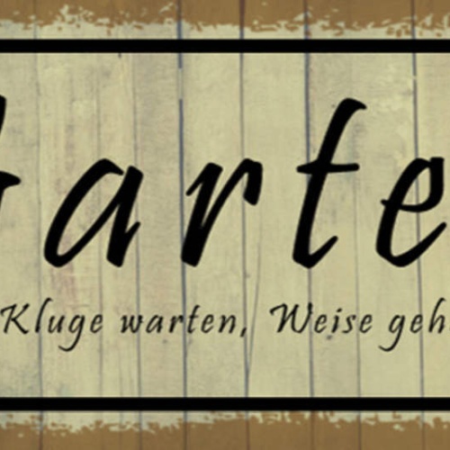 Schild Garten Dumme Rennen Kluge Warten Weise Gehen 27 x 10 Blech od. Holz