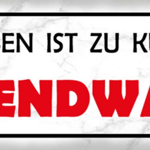 Schild Das Leben Ist Zu Kurz Für Irgendwann Verschieben 27x10 Blech od.Holz