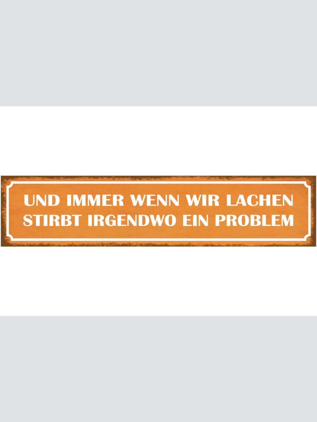 Schild Lachen Problem Sterben Verfliegen Humor Leben 46 x 10 Blech od. Holz
