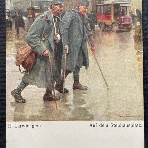 Auf d. Stephansplatz (H.Larwin) Soldaten Krieg Militär Wien Österreich 400454 TH