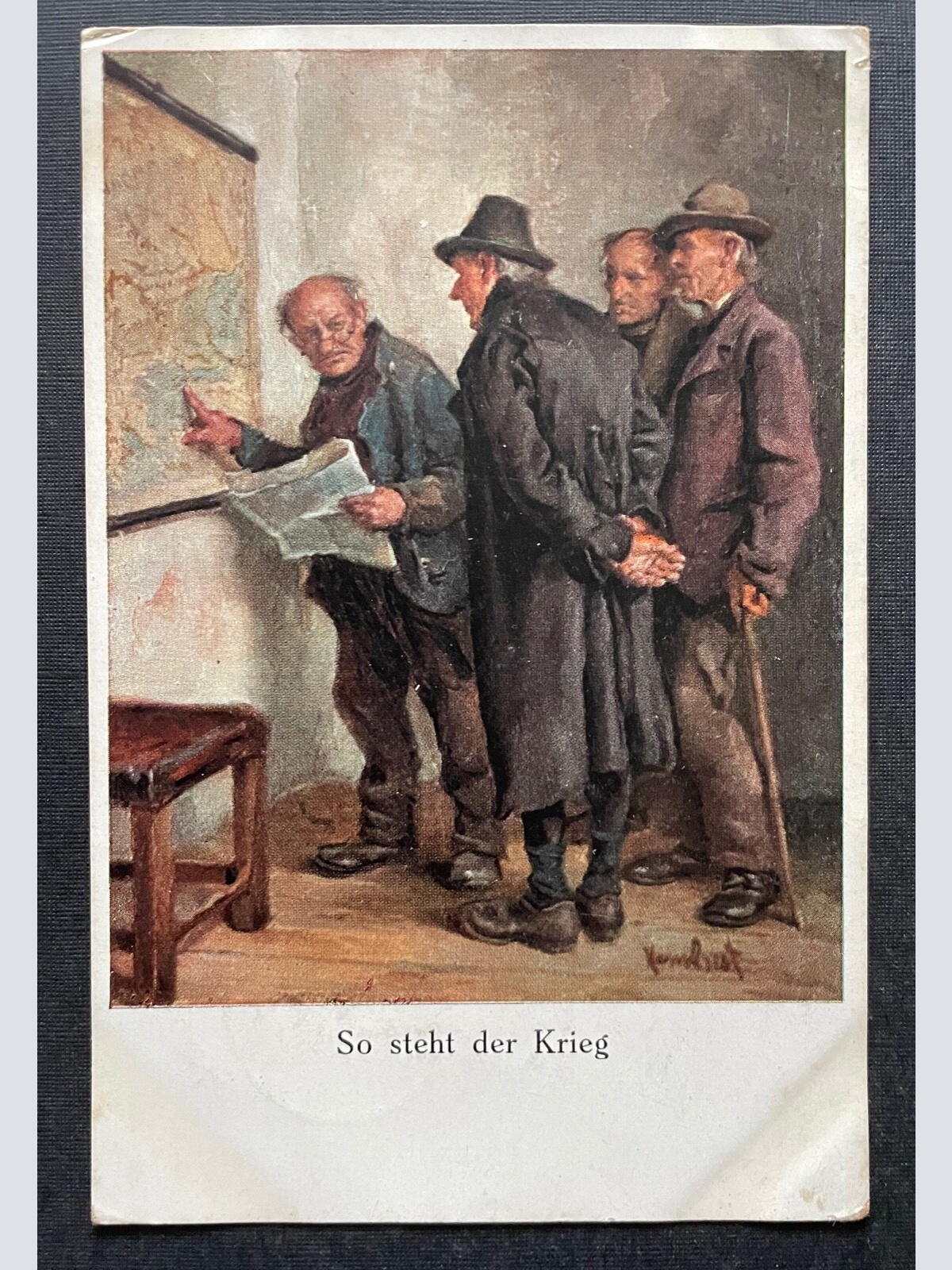 So steht der Krieg (H.Best) Zeitung Landkarte Alte Männer Militär 400446 TH D