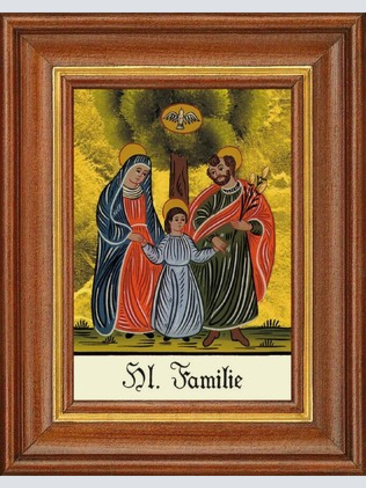 Hinterglasbild - heilige familie - patronatsbild taufe namenspatron 12,7x16