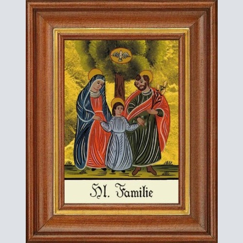 Hinterglasbild - heilige familie - patronatsbild taufe namenspatron 12,7x16