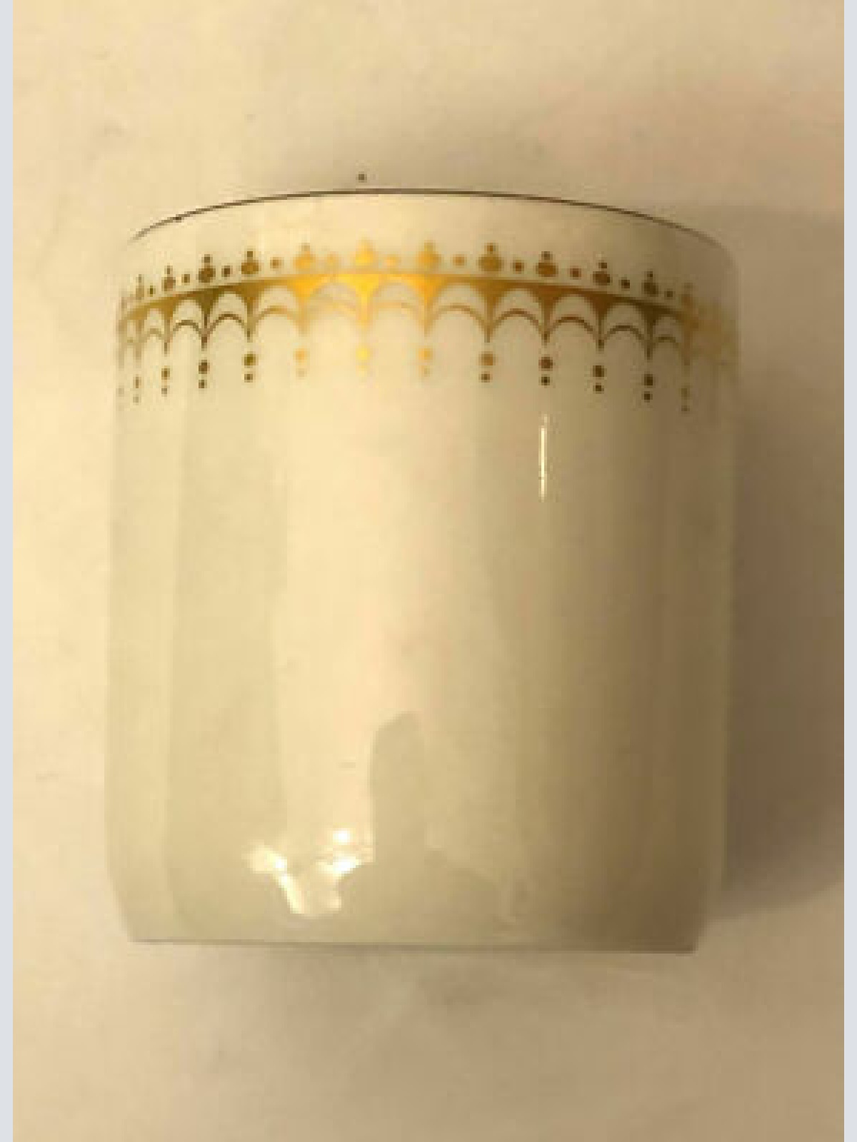 Mocca Tasse Kronester Porzelan Bavaria mit Fassung und Untertasse aus Zinn190033