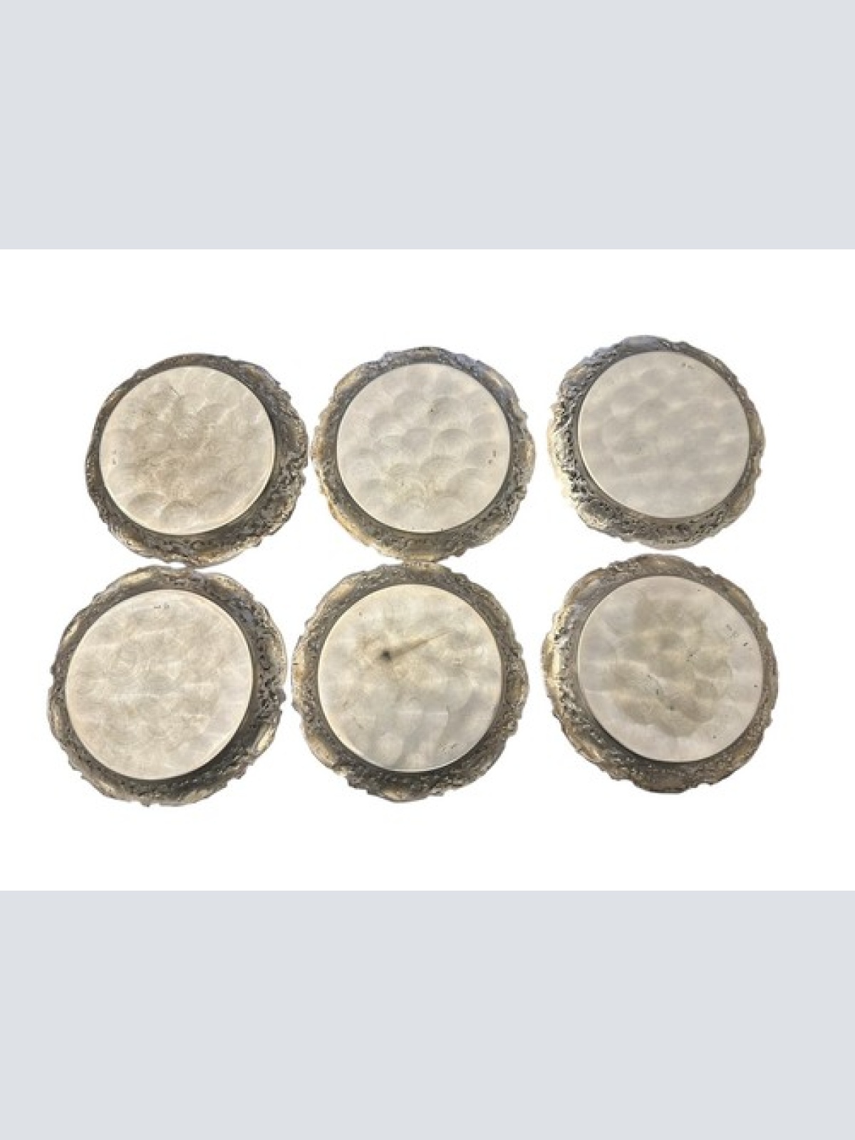 6 x Untersetzer in 830 er Silber Teller um 1900 Zierteller für Gläser 372 g