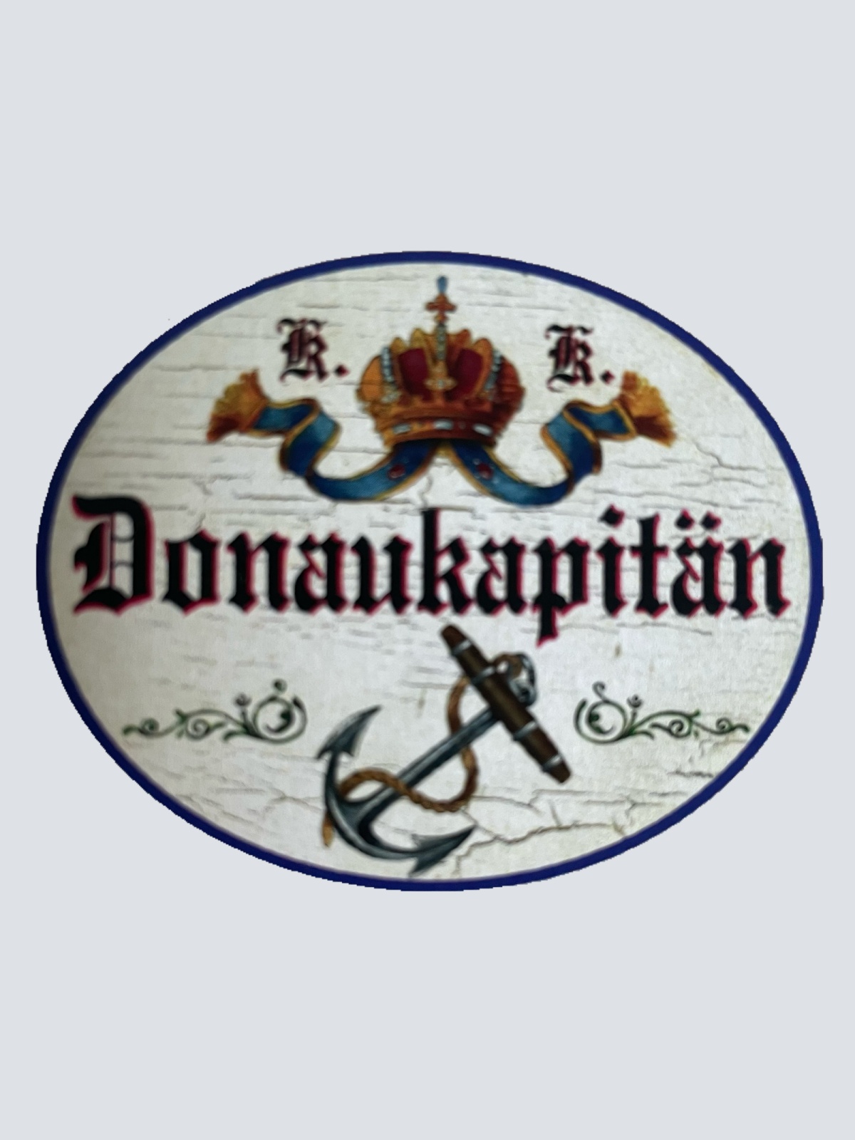 KuK Nostalgie Holzschild Donaukapitän Schiff Boot Kapitän Anker Schild