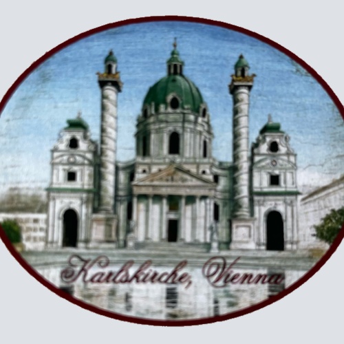 Nostalgie Holzschild Karlskirche Vienna Wien Kirche Österreich Schild