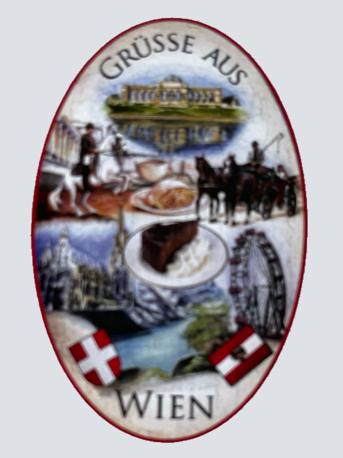 Nostalgie Holzschild Grüße Aus Wien Österreich Vienna Collage Schild