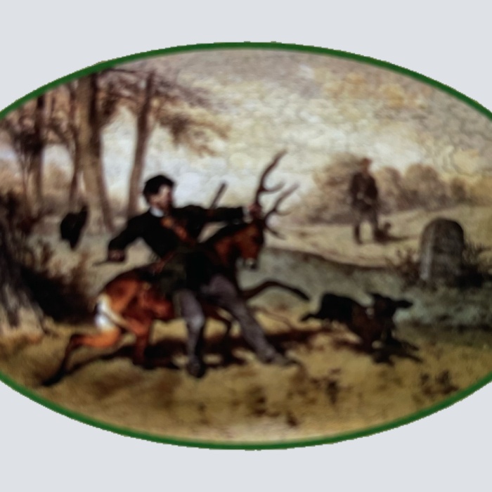 Nostalgie Holzschild Jäger Hirsch Jagd Jagen Wild Gewehr Natur Tier Schild