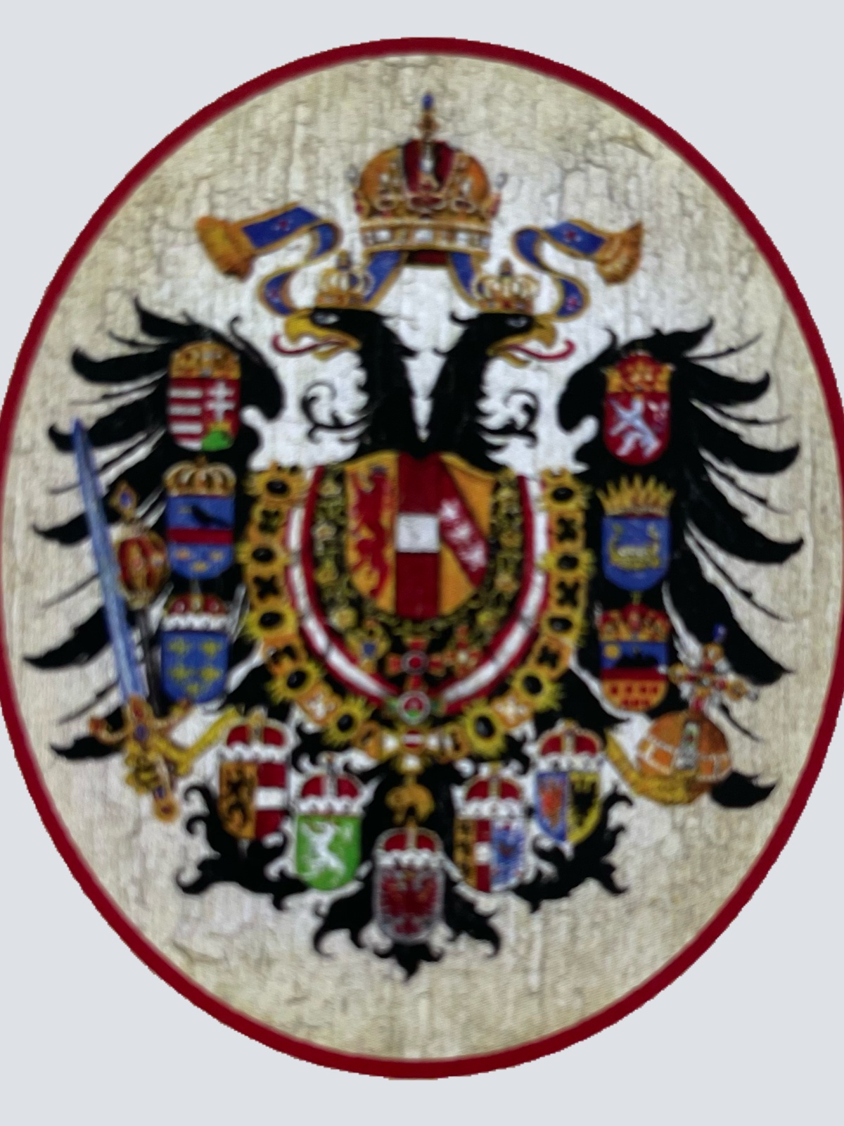 KuK Nostalgie Holzschild Doppelader Mit Kronländern Wappen Österreich Schild