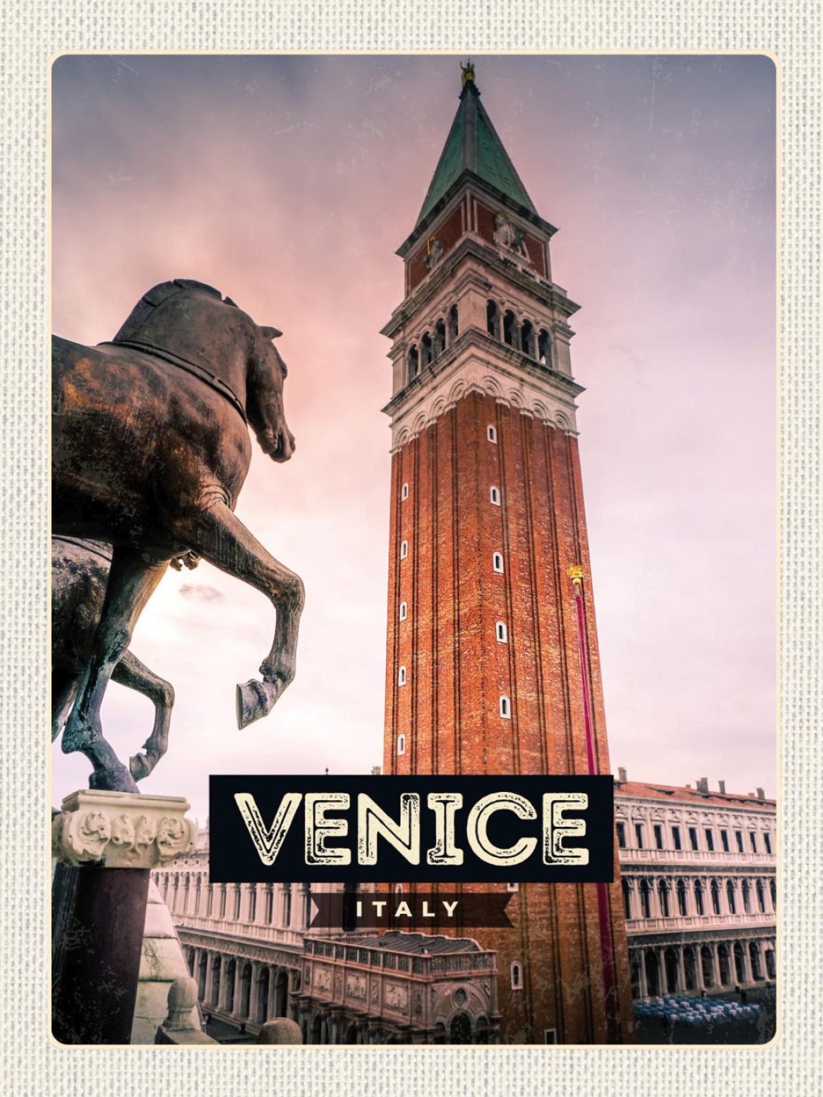 Schild Venice Italy Venedig Italien Markusturm 12x18 20x30 30x40 Blech od. Holz