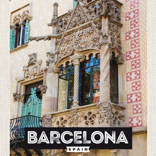Schild Barcelona Spain Spanien Casa Batlló 12x18 20x30 30x40 Blech od. Holz